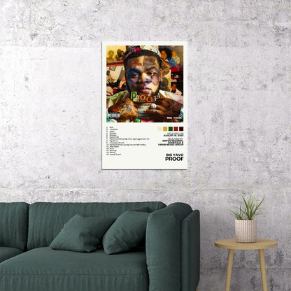 Big Yavo Proof Album Cover Music Poster Rap Home Decor For Living Room Hip-Hop Aesthetic Rapper Album Wall Art Records Poster Wall Decor For Bedroom