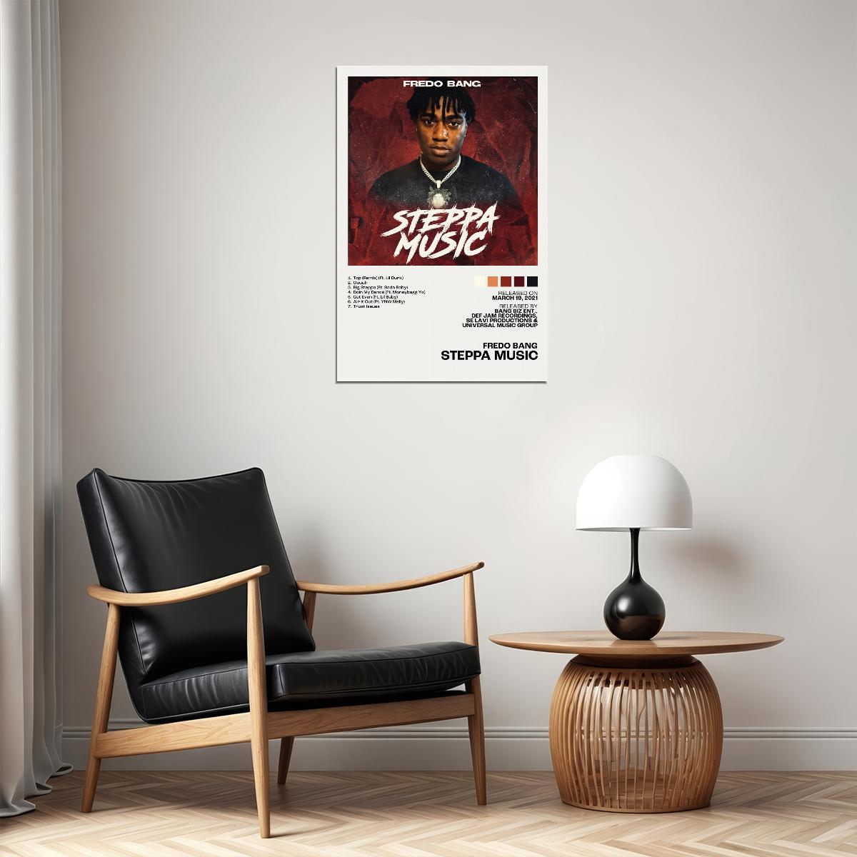 Fredo Bang Steppa Music Album Cover Music Poster Rap Home Decor For Living Room Hip-Hop Aesthetic Rapper Album Wall Art Records Poster Wall Decor For Bedroom