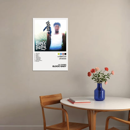 Lil Loaded 6locc 6a6y Album Cover Music Poster Rap Home Decor For Living Room Hip-Hop Aesthetic Rapper Album Wall Art Records Poster Wall Decor For Bedroom