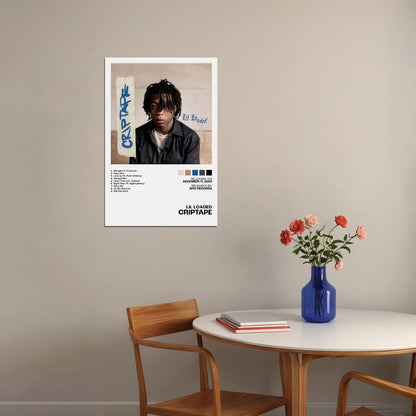 Lil Loaded CRIPTAPE Album Cover Music Poster Rap Home Decor For Living Room Hip-Hop Aesthetic Rapper Album Wall Art Records Poster Wall Decor For Bedroom