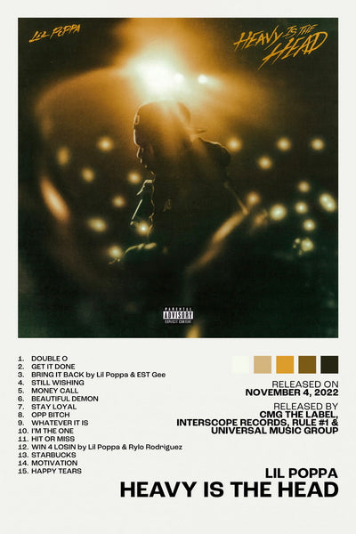 Poster - Lil Poppa Heavy Is The Head Album Cover Music Poster Rap