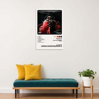 Lil Poppa Under Investigation 2 Album Cover Music Poster Rap Home Decor For Living Room Hip-Hop Aesthetic Rapper Album Wall Art Records Poster Wall Decor For Bedroom