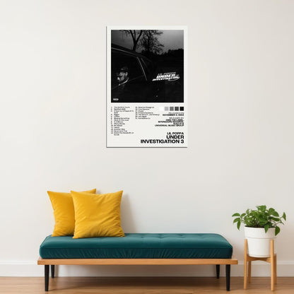 Lil Poppa Under Investigation 3 Album Cover Music Poster Rap Home Decor For Living Room Hip-Hop Aesthetic Rapper Album Wall Art Records Poster Wall Decor For Bedroom