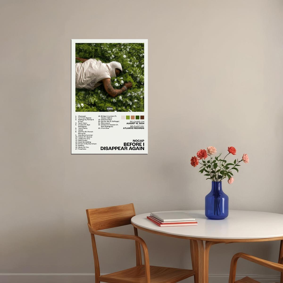 NoCap Before I Disappear Again Album Cover Music Poster Rap Home Decor For Living Room Hip-Hop Aesthetic Rapper Album Wall Art Records Poster Wall Decor For Bedroom