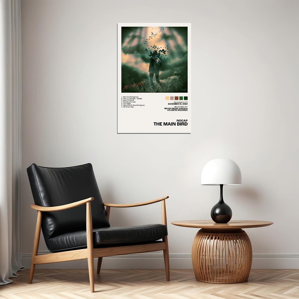 NoCap The Main Bird Album Cover Music Poster Rap Home Decor For Living Room Hip-Hop Aesthetic Rapper Album Wall Art Records Poster Wall Decor For Bedroom