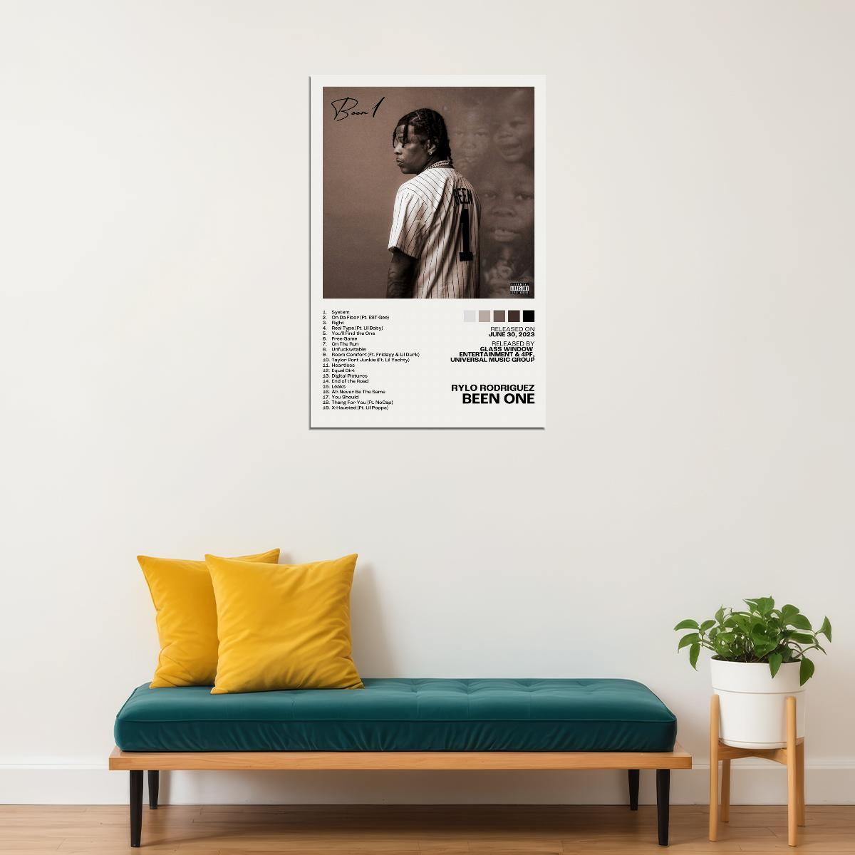 Rylo Rodriguez Been One Album Cover Music Poster Rap Home Decor For Living Room Hip-Hop Aesthetic Rapper Album Wall Art Records Poster Wall Decor For Bedroom