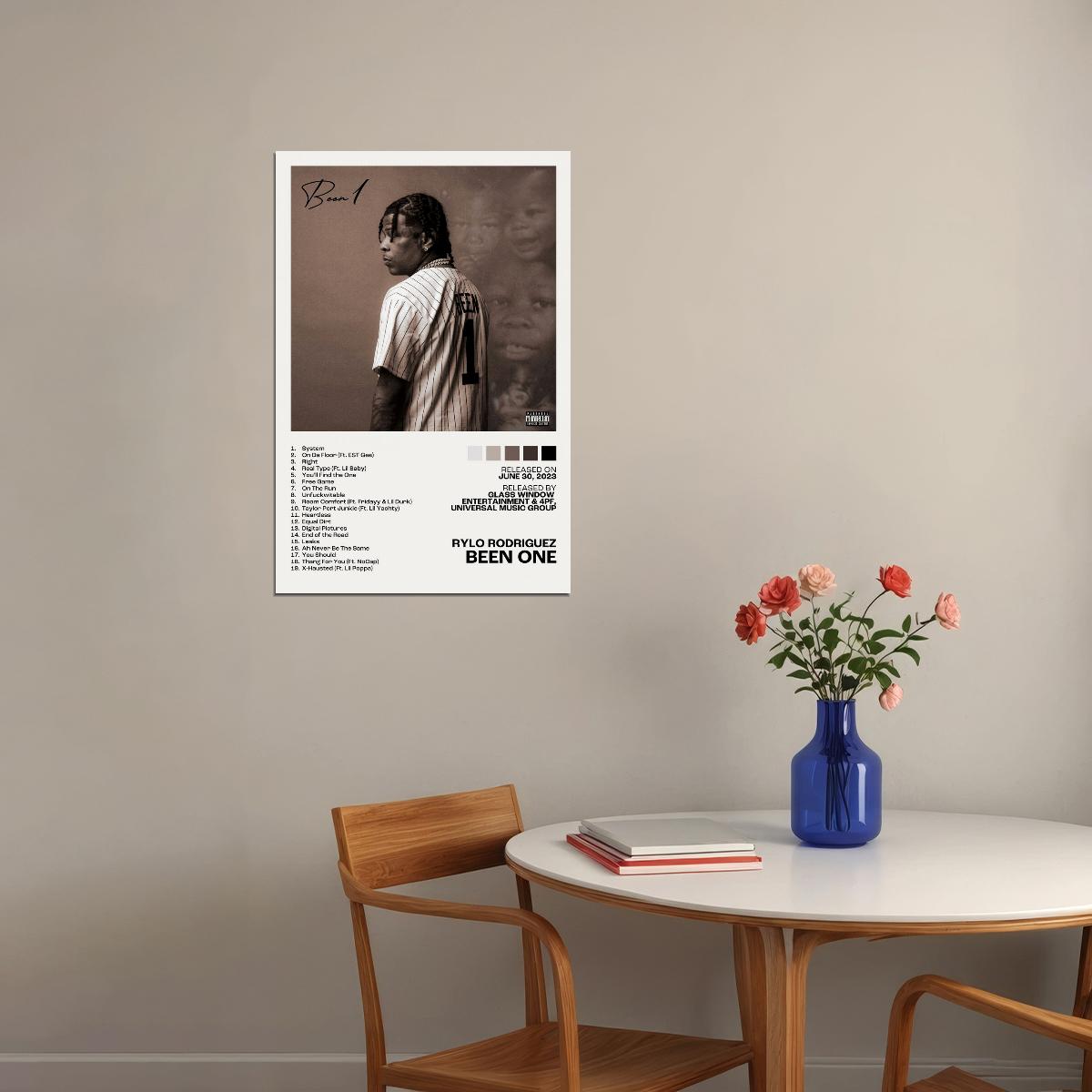 Rylo Rodriguez Been One Album Cover Music Poster Rap Home Decor For Living Room Hip-Hop Aesthetic Rapper Album Wall Art Records Poster Wall Decor For Bedroom