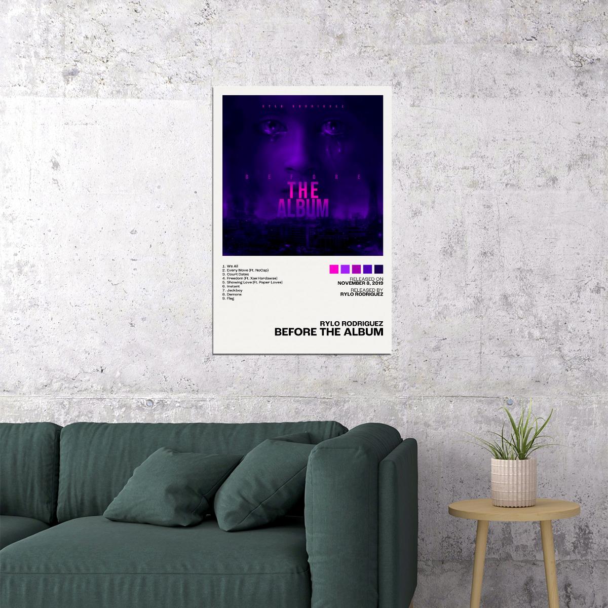 Rylo Rodriguez Before the Album Album Cover Music Poster Rap Home Decor For Living Room Hip-Hop Aesthetic Rapper Album Wall Art Records Poster Wall Decor For Bedroom