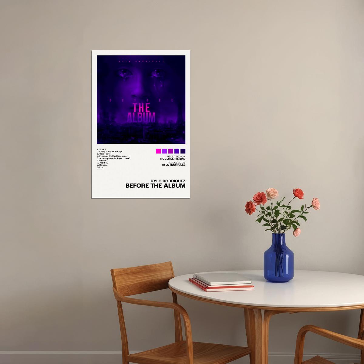 Rylo Rodriguez Before the Album Album Cover Music Poster Rap Home Decor For Living Room Hip-Hop Aesthetic Rapper Album Wall Art Records Poster Wall Decor For Bedroom