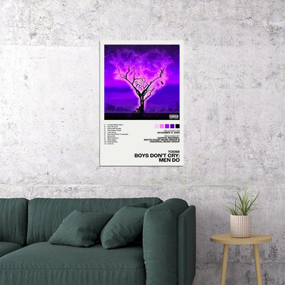 Toosii Boys Don’t Cry: Men Do Album Cover Music Poster Rap Home Decor For Living Room Hip-Hop Aesthetic Rapper Album Wall Art Records Poster Wall Decor For Bedroom