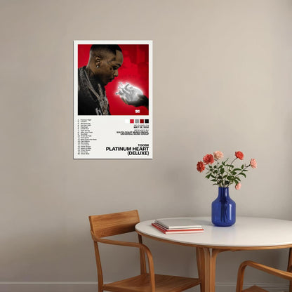 Toosii Platinum Heart (Deluxe) Album Cover Music Poster Rap Home Decor For Living Room Hip-Hop Aesthetic Rapper Album Wall Art Records Poster Wall Decor For Bedroom