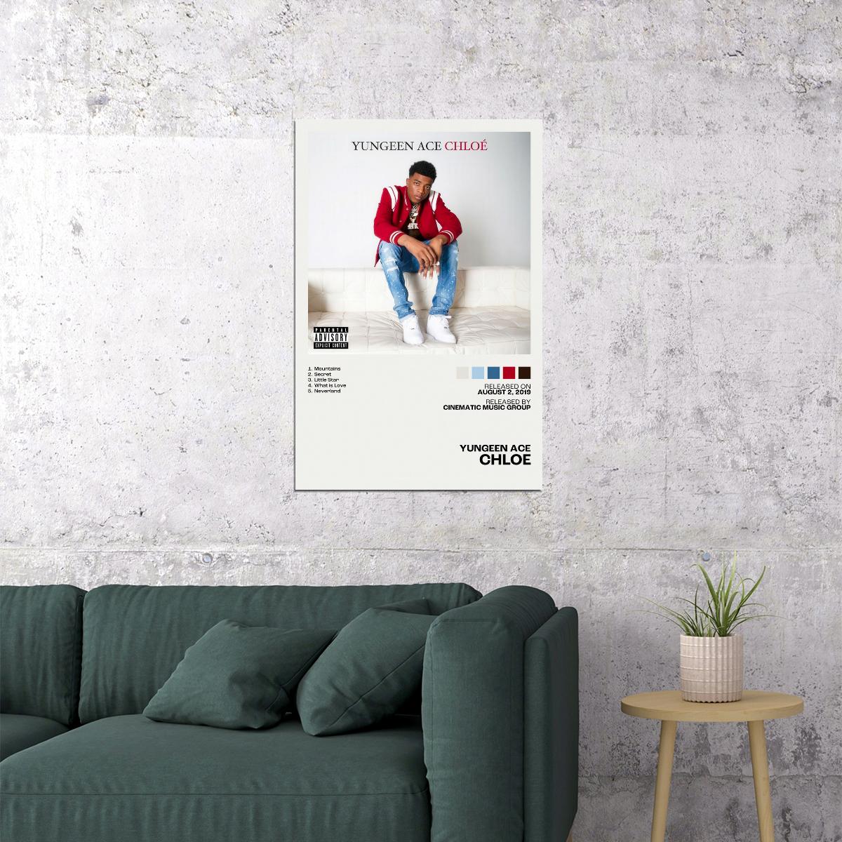 Yungeen Ace Chloe Album Cover Music Poster Rap Home Decor For Living Room Hip-Hop Aesthetic Rapper Album Wall Art Records Poster Wall Decor For Bedroom