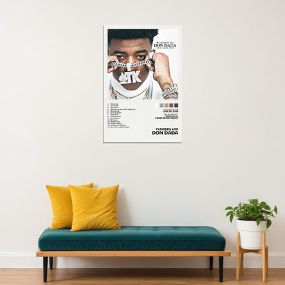 Yungeen Ace Don Dada Album Cover Music Poster Rap Home Decor For Living Room Hip-Hop Aesthetic Rapper Album Wall Art Records Poster Wall Decor For Bedroom