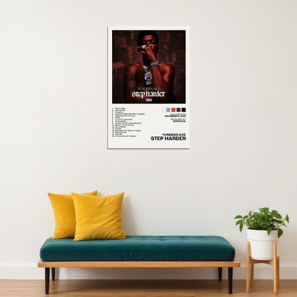 Yungeen Ace Step Harder Album Cover Music Poster Rap Home Decor For Living Room Hip-Hop Aesthetic Rapper Album Wall Art Records Poster Wall Decor For Bedroom