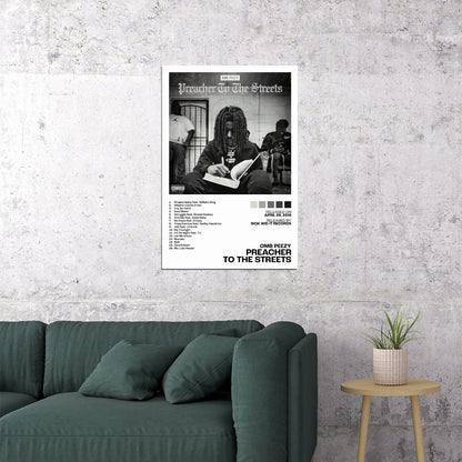 OMB Peezy Preacher To the Streets Album Cover Music Poster Rap Home Decor For Living Room Hip-Hop Aesthetic Rapper Album Wall Art Records Poster Wall Decor For Bedroom