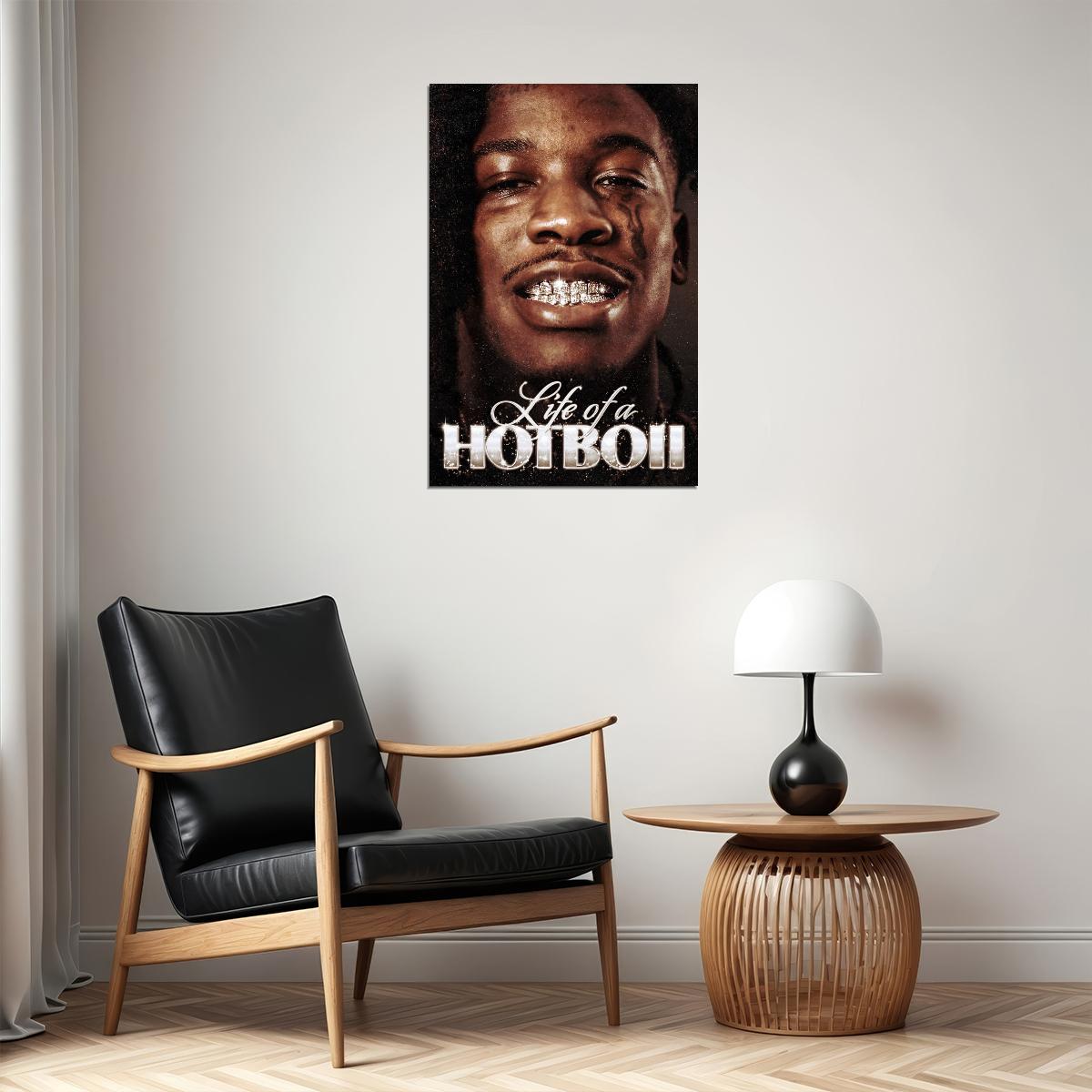 Hotboii Rapper Music Poster Old-School Aesthetic Iconic Hip-Hop Wall Art Urban Style Classic Street Influence Print for True Rap Lovers Bold Decor - xonomax