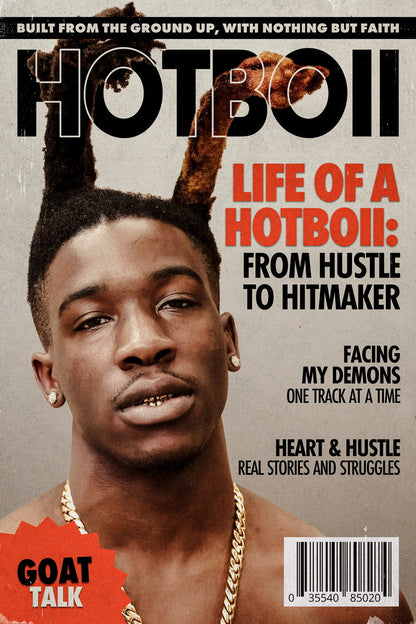 Hotboii Rapper Music Poster Gritty Urban Classic Aesthetic Hip-Hop Wall Art Magazine-Style Print for Street Culture Enthusiasts Authentic Rap Decor - xonomax