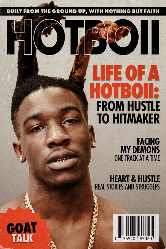 Hotboii Rapper Music Poster Gritty Urban Classic Aesthetic Hip-Hop Wall Art Magazine-Style Print for Street Culture Enthusiasts Authentic Rap Decor - xonomax