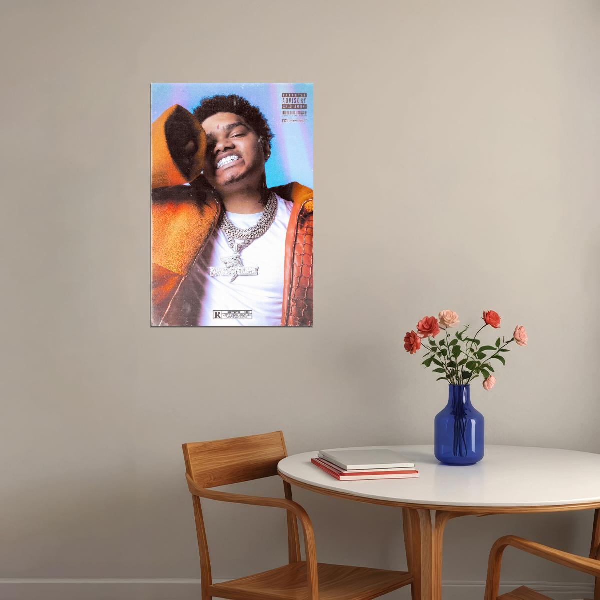 NoCap Rapper Music Poster Neon Vibrant Hip-Hop Aesthetic Wall Art Bold Colors Energetic Style Print for Modern Rap Fans Youthful Room Decor - xonomax