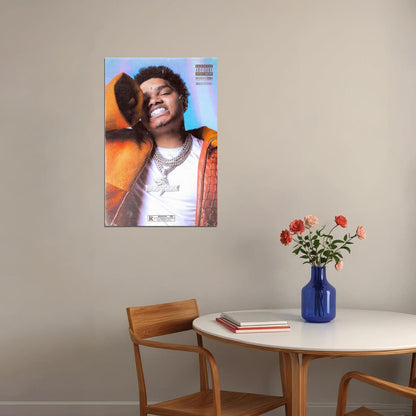 NoCap Rapper Music Poster Neon Vibrant Hip-Hop Aesthetic Wall Art Bold Colors Energetic Style Print for Modern Rap Fans Youthful Room Decor - xonomax