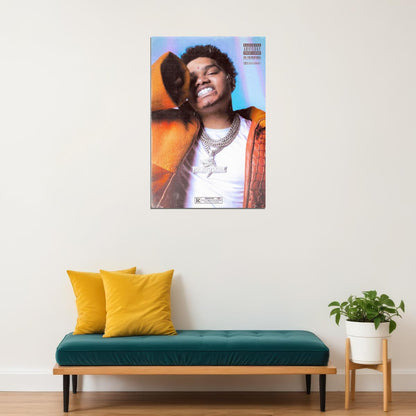 NoCap Rapper Music Poster Neon Vibrant Hip-Hop Aesthetic Wall Art Bold Colors Energetic Style Print for Modern Rap Fans Youthful Room Decor - xonomax