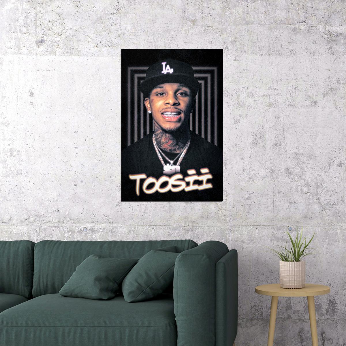 Toosii Rapper Music Poster Urban Aesthetic Retro Hip-Hop Wall Art Classic Street Style Influence Print for Dedicated Rap Fans Modern Room Decor - xonomax