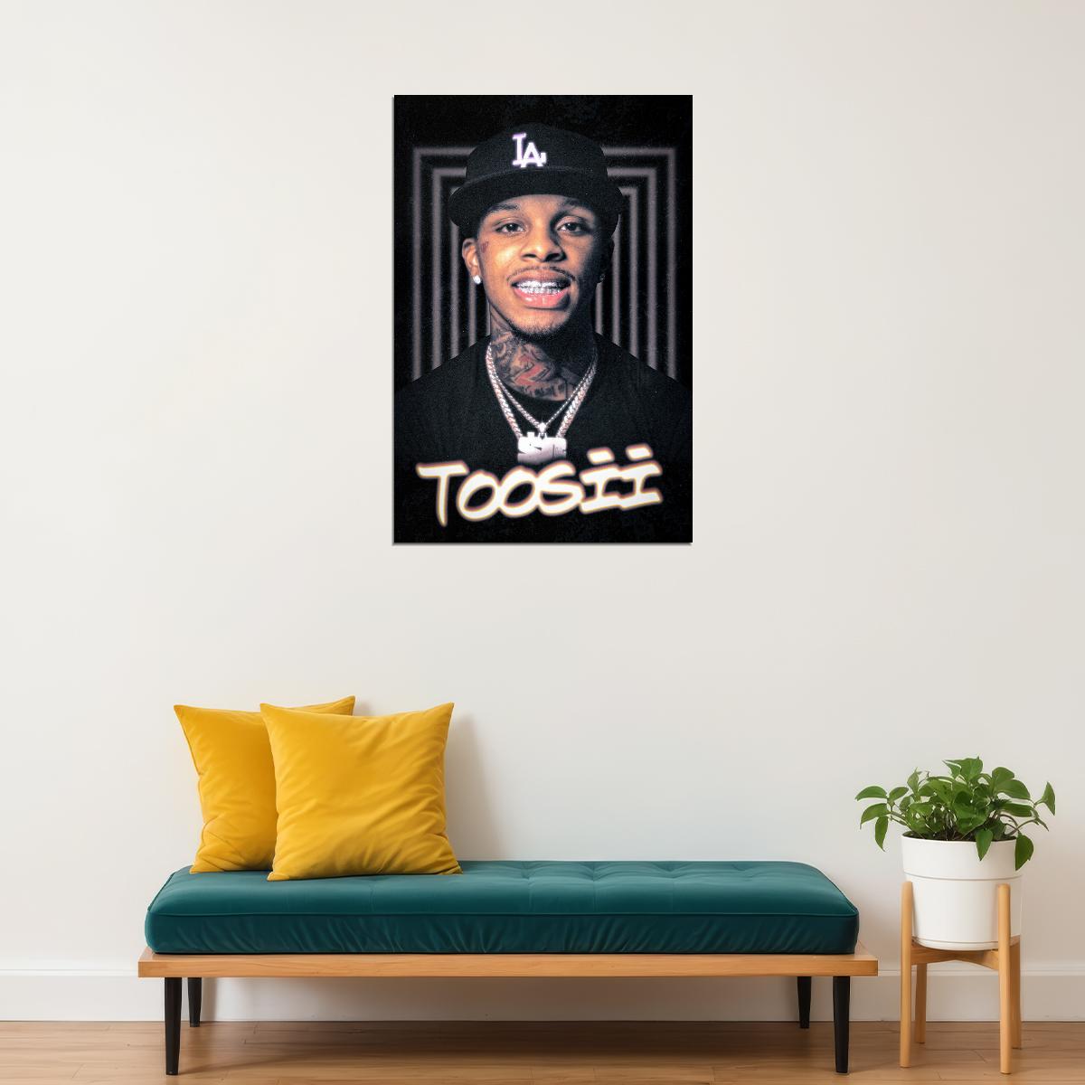 Toosii Rapper Music Poster Urban Aesthetic Retro Hip-Hop Wall Art Classic Street Style Influence Print for Dedicated Rap Fans Modern Room Decor - xonomax