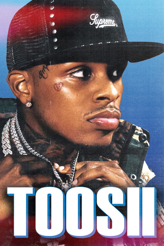 Toosii Rapper Music Poster Stylish Retro Aesthetic Hip-Hop Wall Art Colorful Urban Influence Bold Fashion Style Print for Rap Fans Modern Decor