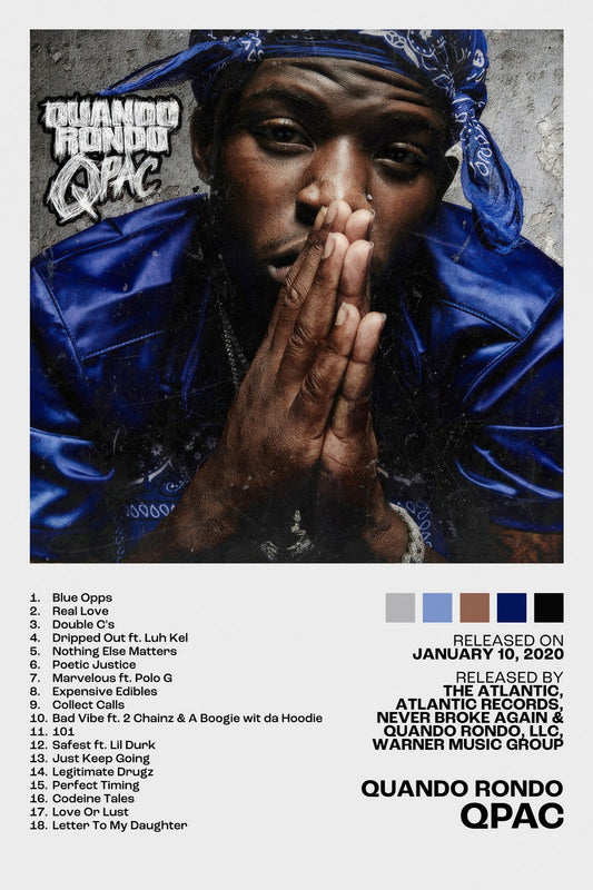 Quando Rondo Qpac Album Cover Music Poster Rap Home Decor For Living Room Hip-Hop Aesthetic Rapper Album Wall Art Records Poster Wall Decor For Bedroom - xonomax