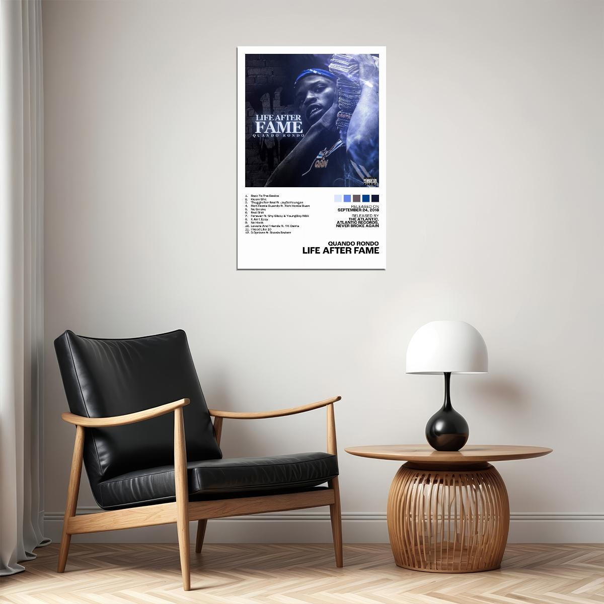 Quando Rondo Life After Fame Album Cover Music Poster Rap Home Decor For Living Room Hip-Hop Aesthetic Rapper Album Wall Art Records Poster Wall Decor For Bedroom