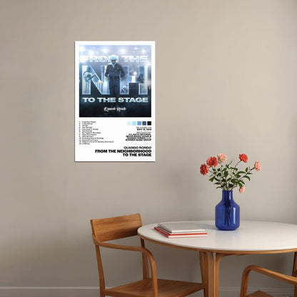 Quando Rondo From the Neighborhood to the Stage Album Cover Music Poster Rap Home Decor For Living Room Hip-Hop Aesthetic Rapper Album Wall Art Poster Wall Decor - xonomax