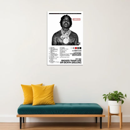 EST Gee Bigger Than Life Or Death (Deluxe) Album Cover Music Poster Rap Home Decor For Living Room Hip-Hop Aesthetic Rapper Album Wall Art Poster Wall Decor