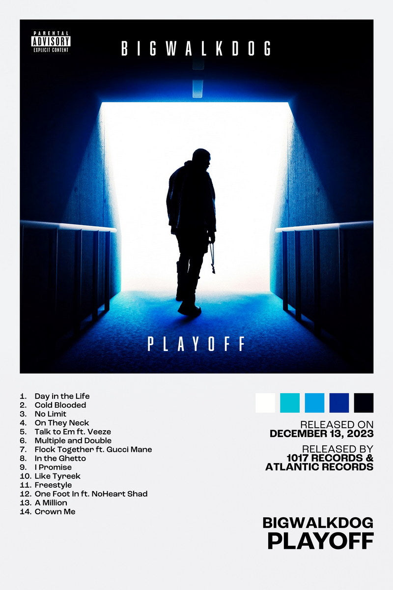 BigWalkDog Playoff Album Cover Music Poster Rap Home Decor For Living Room Hip-Hop Aesthetic Rapper Album Wall Art Records Poster Wall Decor For Bedroom - xonomax