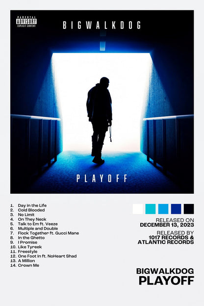 BigWalkDog Playoff Album Cover Music Poster Rap Home Decor For Living Room Hip-Hop Aesthetic Rapper Album Wall Art Records Poster Wall Decor For Bedroom - xonomax