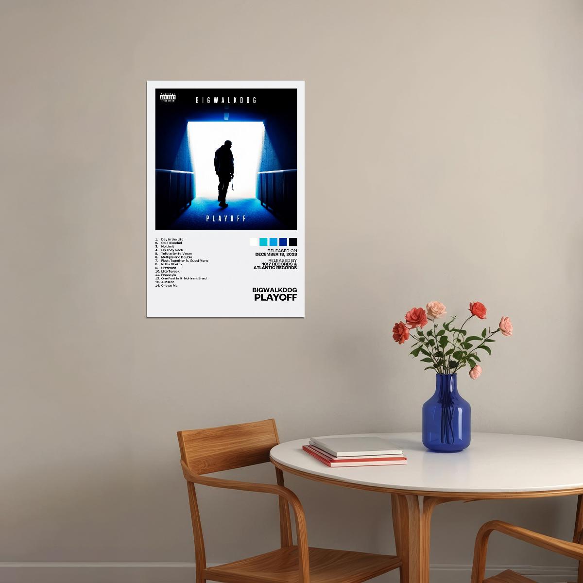 BigWalkDog Playoff Album Cover Music Poster Rap Home Decor For Living Room Hip-Hop Aesthetic Rapper Album Wall Art Records Poster Wall Decor For Bedroom - xonomax