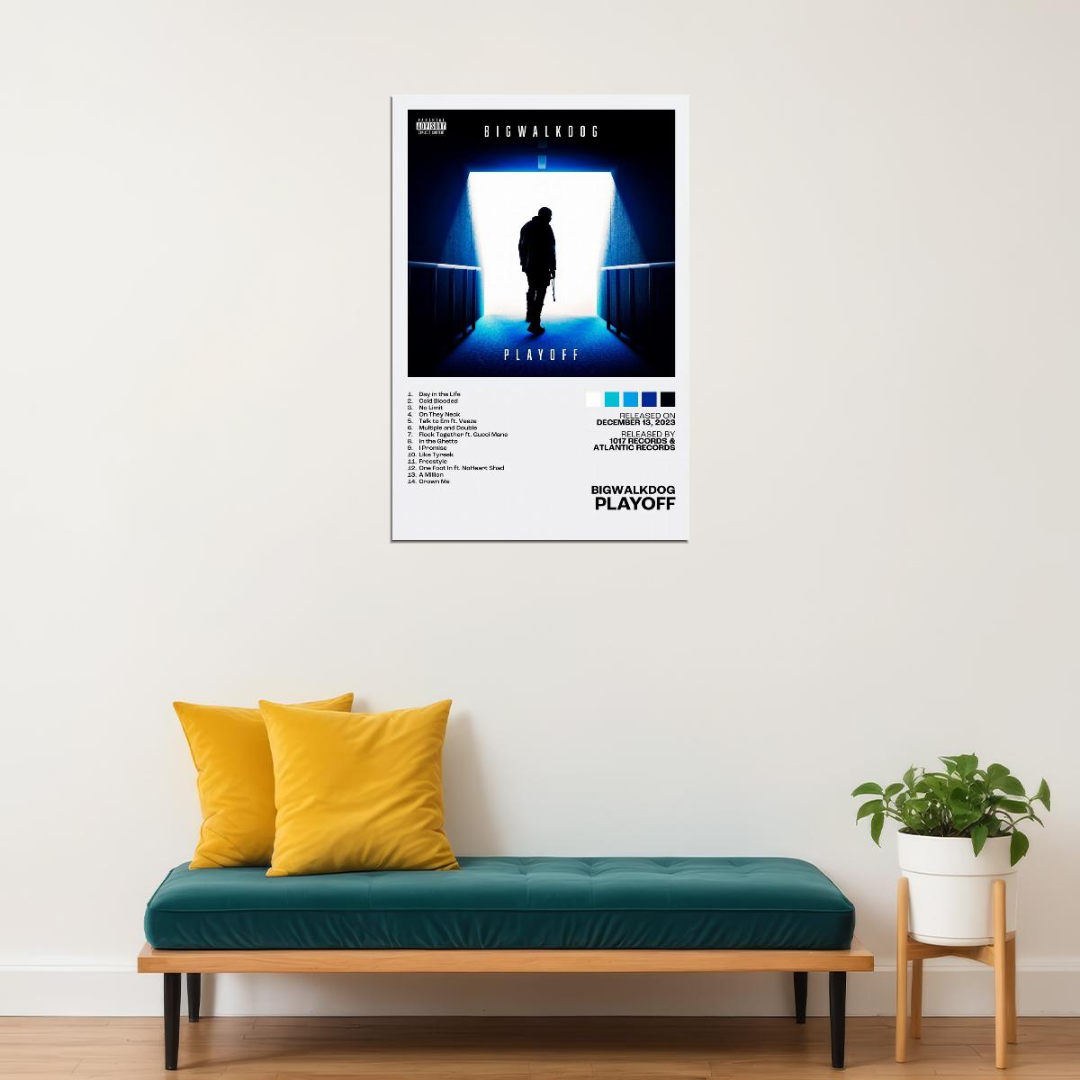 BigWalkDog Playoff Album Cover Music Poster Rap Home Decor For Living Room Hip-Hop Aesthetic Rapper Album Wall Art Records Poster Wall Decor For Bedroom - xonomax