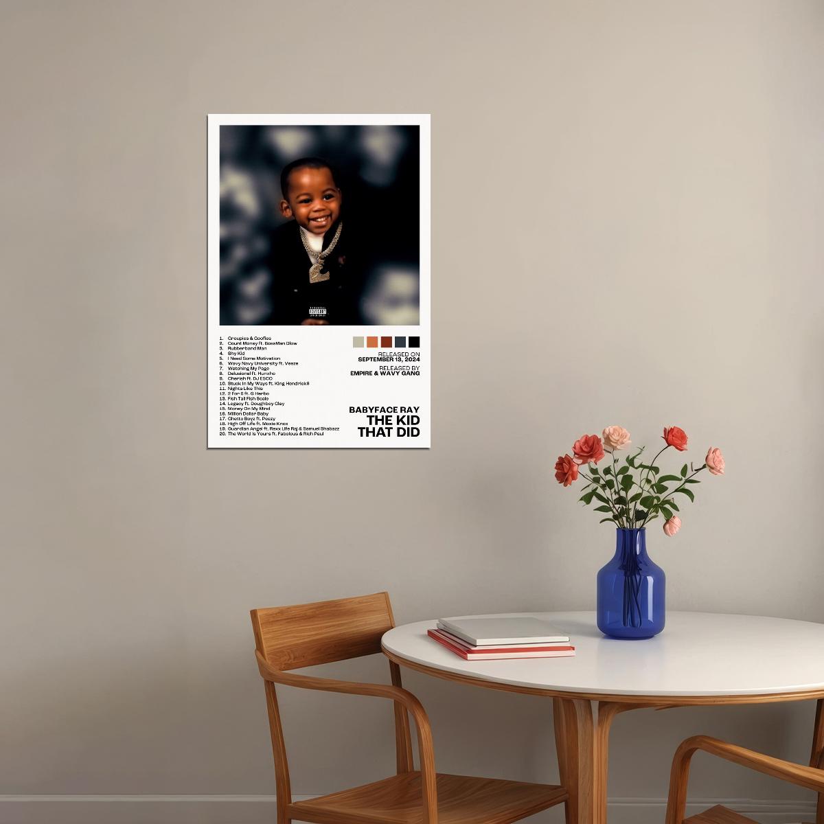 Babyface Ray The Kid That Did Album Cover Music Poster Rap Home Decor For Living Room Hip-Hop Aesthetic Rapper Album Wall Art Records Poster Wall Decor For Bedroom