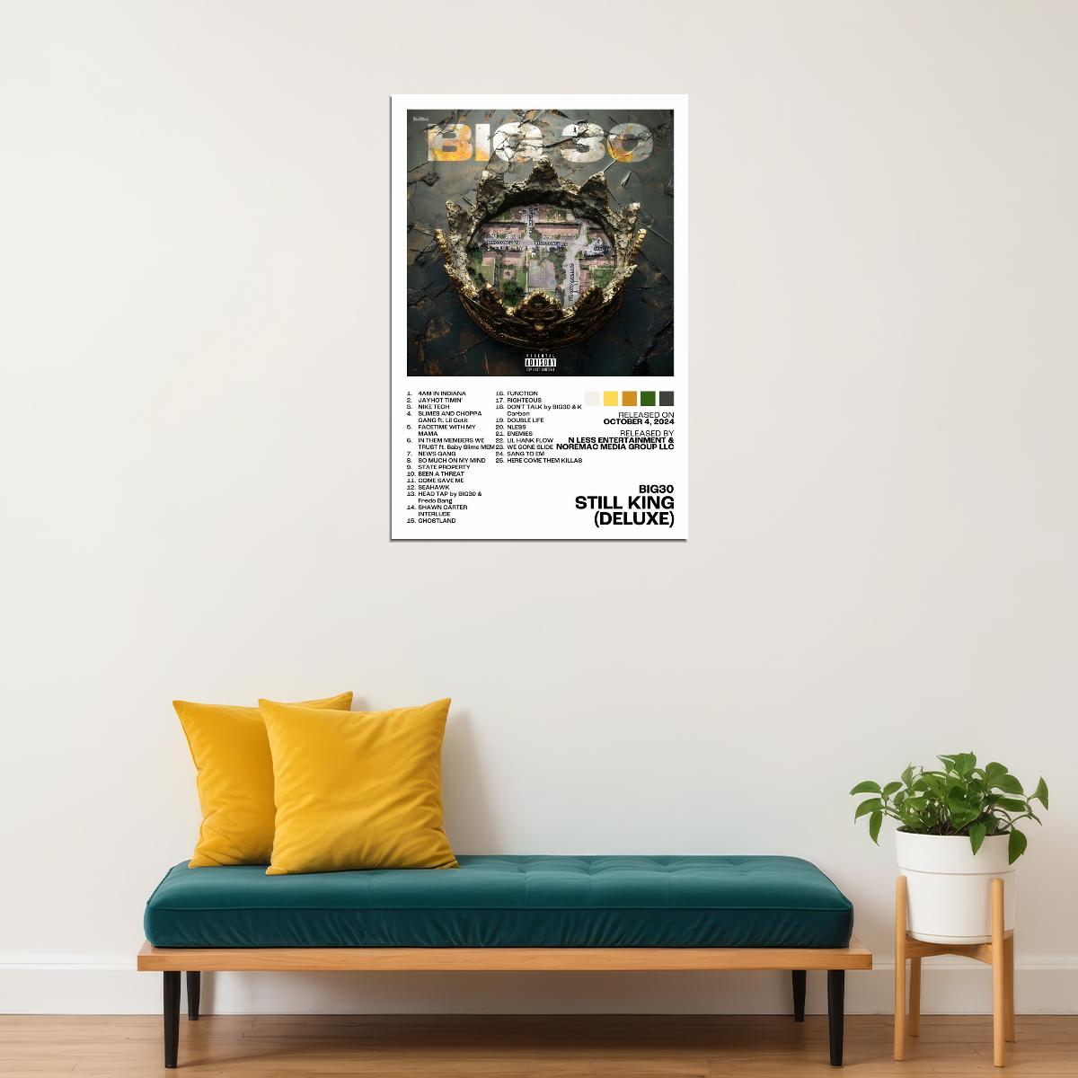 BIG30 Still King (Deluxe) Album Cover Music Poster Rap Home Decor For Living Room Hip-Hop Aesthetic Rapper Album Wall Art Records Poster Wall Decor For Bedroom