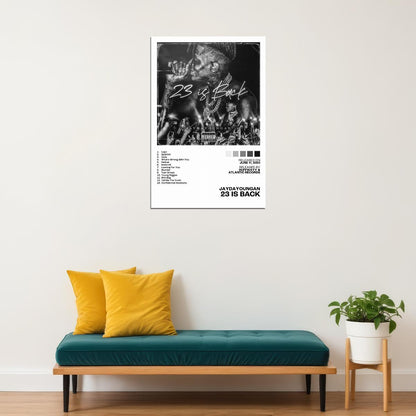 JayDaYoungan 23 Is Back Album Cover Music Poster Rap Home Decor For Living Room Hip-Hop Aesthetic Rapper Album Wall Art Records Poster Wall Decor For Bedroom