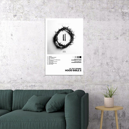 Lil Zay Osama Hood Bible 2 Album Cover Music Poster Rap Home Decor For Living Room Hip-Hop Aesthetic Rapper Album Wall Art Records Poster Wall Decor For Bedroom - xonomax