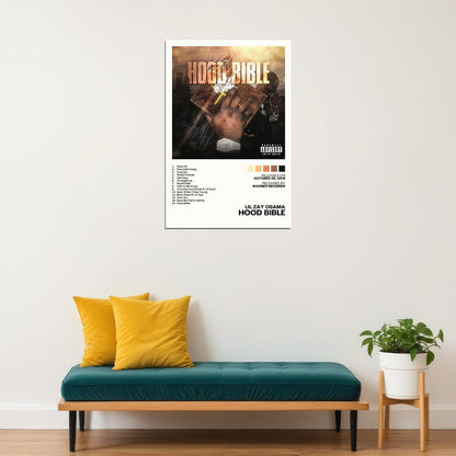 Lil Zay Osama Hood Bible Album Cover Music Poster Rap Home Decor For Living Room Hip-Hop Aesthetic Rapper Album Wall Art Records Poster Wall Decor For Bedroom - xonomax