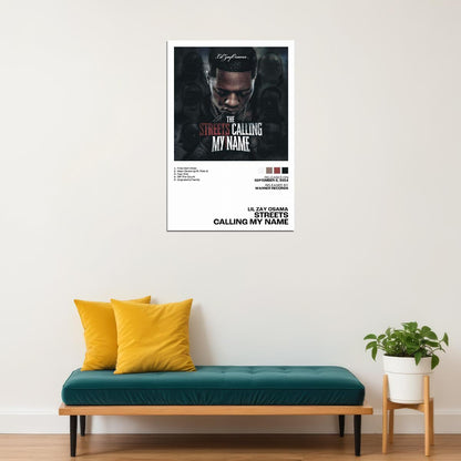 Lil Zay Osama Streets Calling My Name Album Cover Music Poster Rap Home Decor For Living Room Hip-Hop Aesthetic Rapper Album Wall Art Records Poster Wall Decor - xonomax
