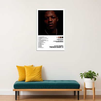 Lil Zay Osama Trench Baby 3 Album Cover Music Poster Rap Home Decor For Living Room Hip-Hop Aesthetic Rapper Album Wall Art Records Poster Wall Decor For Bedroom