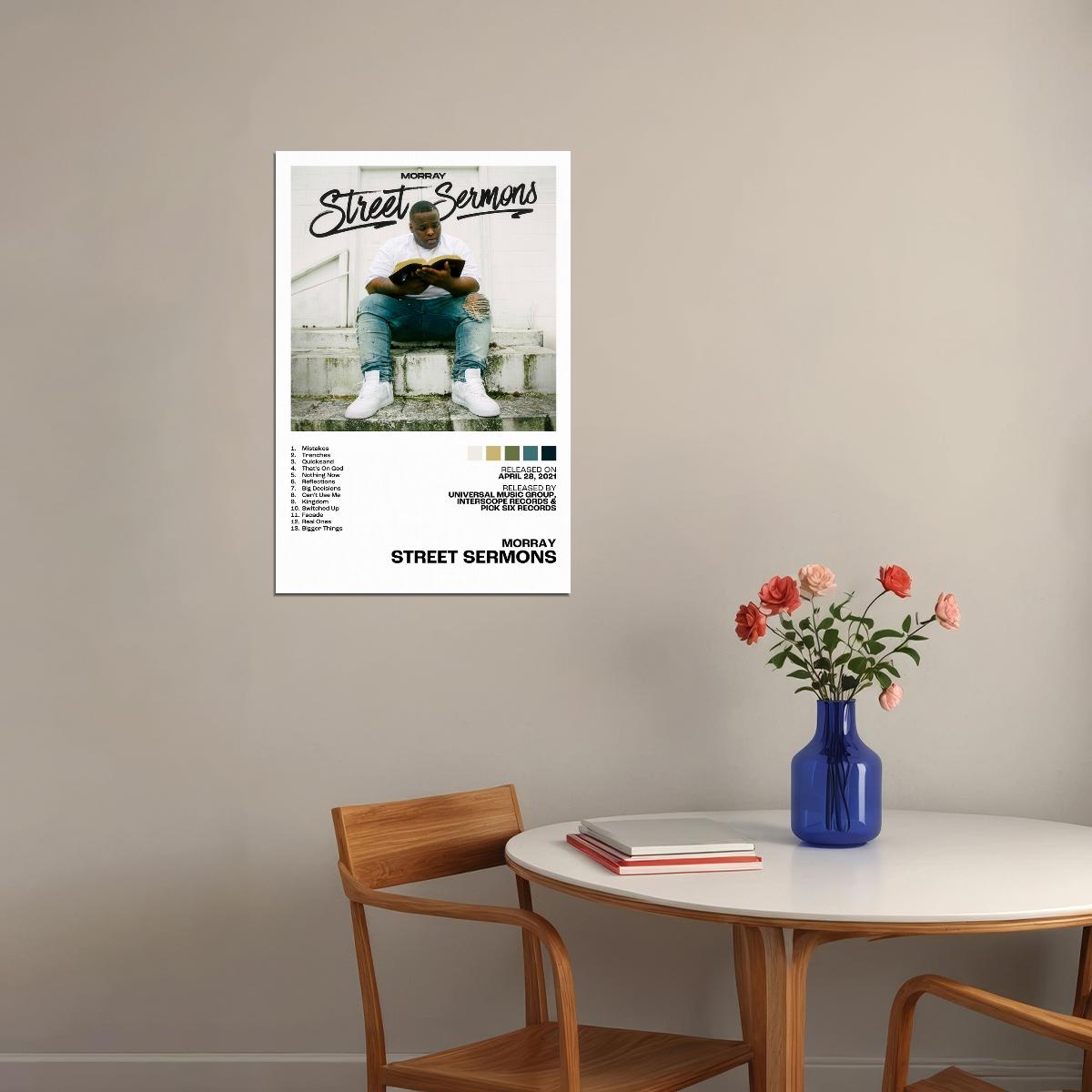 Morray Street Sermons Album Cover Music Poster Rap Home Decor For Living Room Hip-Hop Aesthetic Rapper Album Wall Art Records Poster Wall Decor For Bedroom