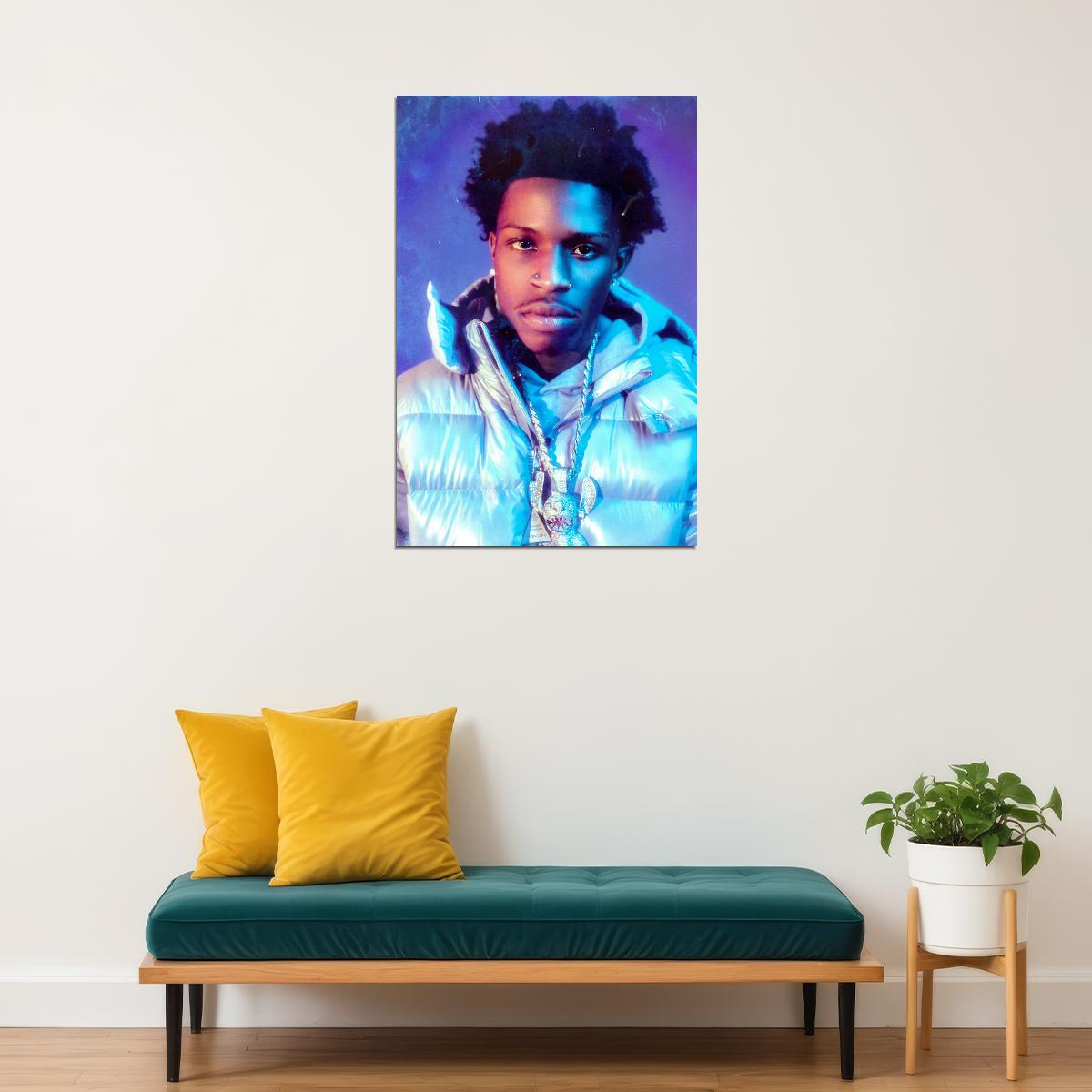 Quando Rondo Rapper Music Poster Dynamic Urban Style Hip-Hop Aesthetic Wall Art Cool Street Vibes for Modern Decor Rap Culture Room Perfect for True Hip-Hop Fans