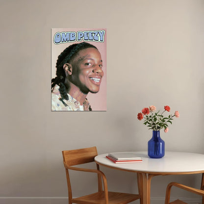 OMB Peezy Rapper Music Poster Vibrant Hip-Hop Aesthetic Urban Wall Art Cool Street Style Modern Room Decor for Rap Culture Enthusiasts and Fans