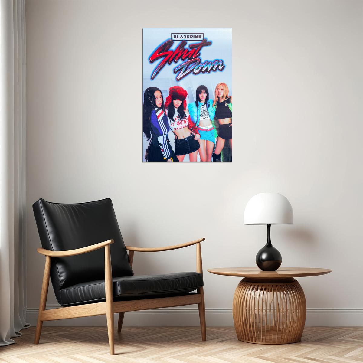 Blackpink Shut Down Poster Kpop Girl Group Wall Art Korean Music Print Trendy Aesthetic Room Decor Y2k Core Kpop Merch Gift For Fans Cool Wall Decor For Bedroom