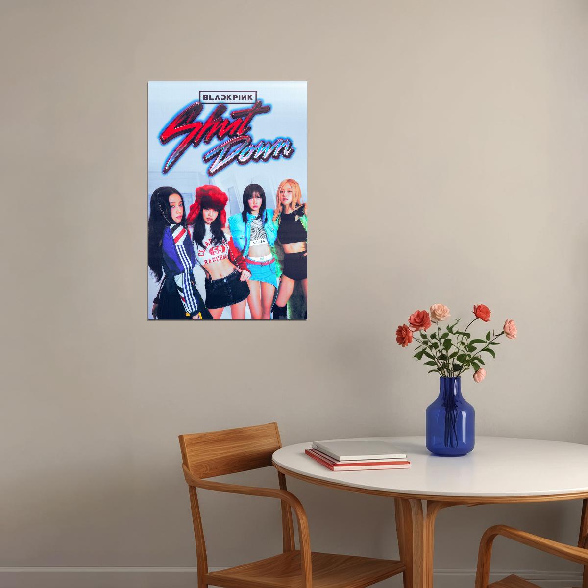 Blackpink Shut Down Poster Kpop Girl Group Wall Art Korean Music Print Trendy Aesthetic Room Decor Y2k Core Kpop Merch Gift For Fans Cool Wall Decor For Bedroom