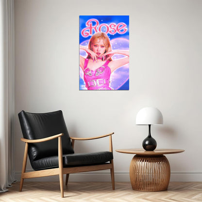 Rose Blackpink Poster Kpop Idol Pink Aesthetic Wall Art Cute Coquette Print Korean Pop Trendy Room Decor Y2k Core Soft Girl Kpop Merch Gift Idea For Fans Barbiecore Wall Decor