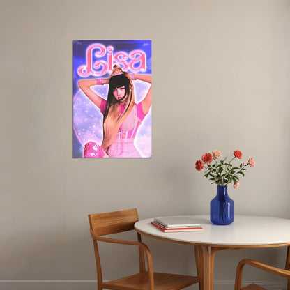 Lisa Blackpink Poster Kpop Idol Hot Pink Aesthetic Wall Art Cute Coquette Print Korean Pop Trendy Room Decor Y2k Core Soft Girl Kpop Merch Gift Idea For Fans Barbiecore Wall Decor